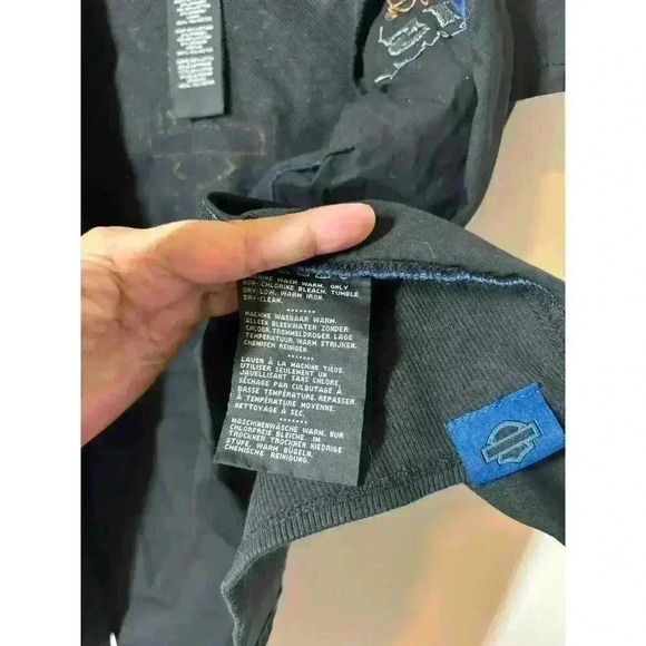 Harley-Davidson Black and Blue Women's Blouse - Picture 5 of 7